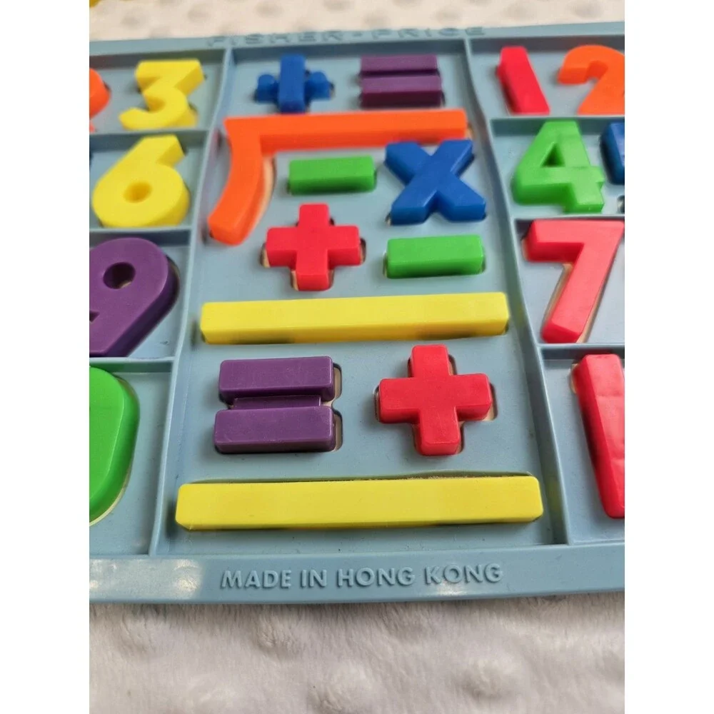 Vintage Fisher-Price Magnetic Alphabet Letters Numbers Set Hong Kong School Tray